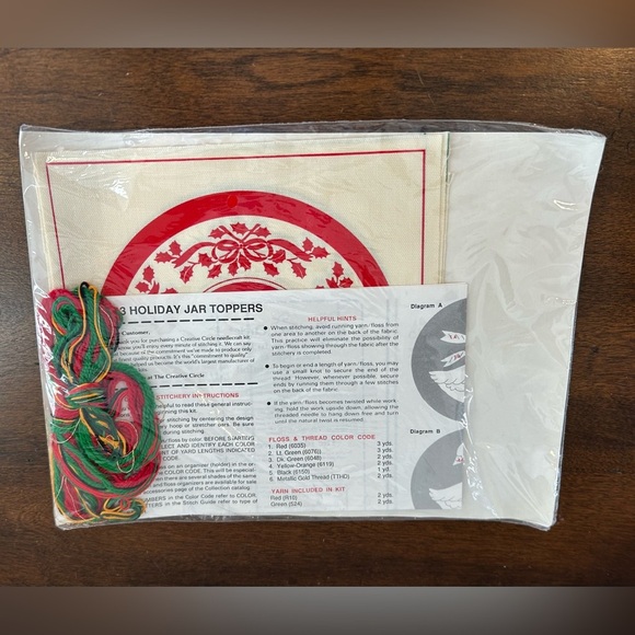 Vintage New Creative Circle Holiday Jar Toppers Goose Geese Red Green Christmas - Picture 3 of 3